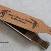 MALLARDTONE CUSTOM CEDAR & PURPLEHEART TURKEY BOX CALL HALFMOON W HANDLE NWTF 