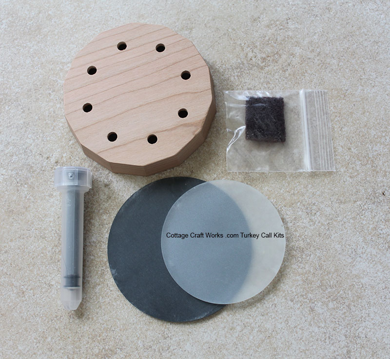 1-Custom Walnut Turkey Call Pot Call Kit Slate over Glass W/ Striker 